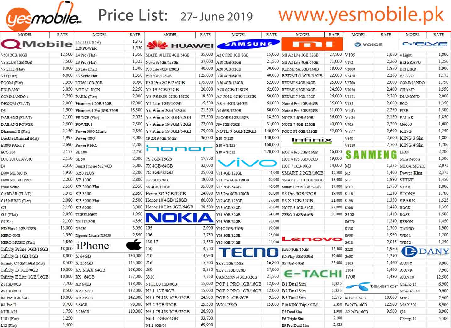 yes-mobile-price-list-pakistan-27-june