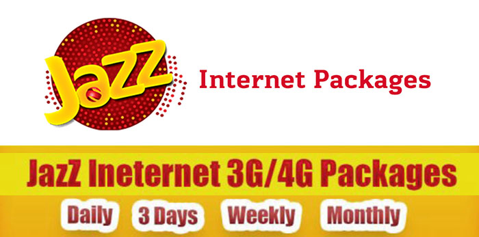 Jazz 3G 4G Internet Packages Hourly, Nightly, Daily, 3 Day, Weekly and Monthly