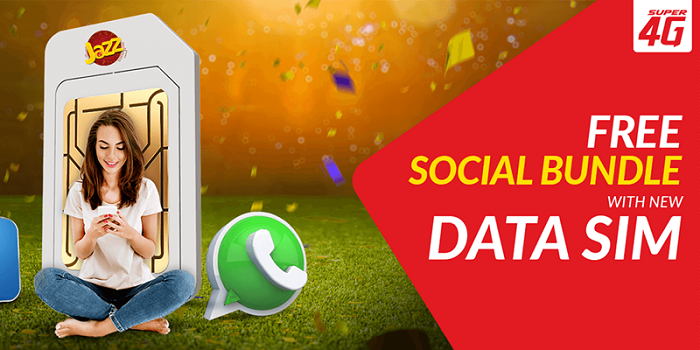 Jazz FREE Social Bundle 4GB With Every New Data SIM