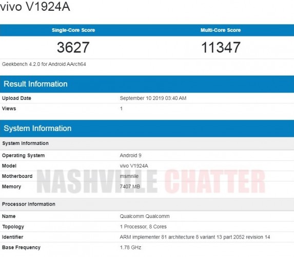 5G smartphone Geekbench Vivo NEX 3 5G benchmark flagship smartphone