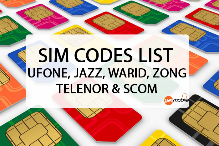 Sim Codes List Ufone, Jazz, Warid, Zong, Telenor & SCOM