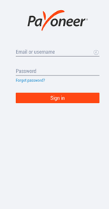 enter your Payoneer account login