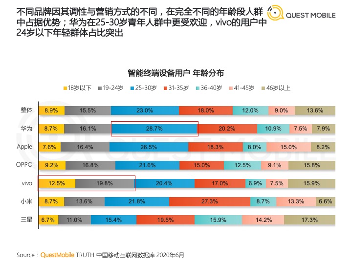 China Smartphone Market Age Group June 2020 Quest Mobile