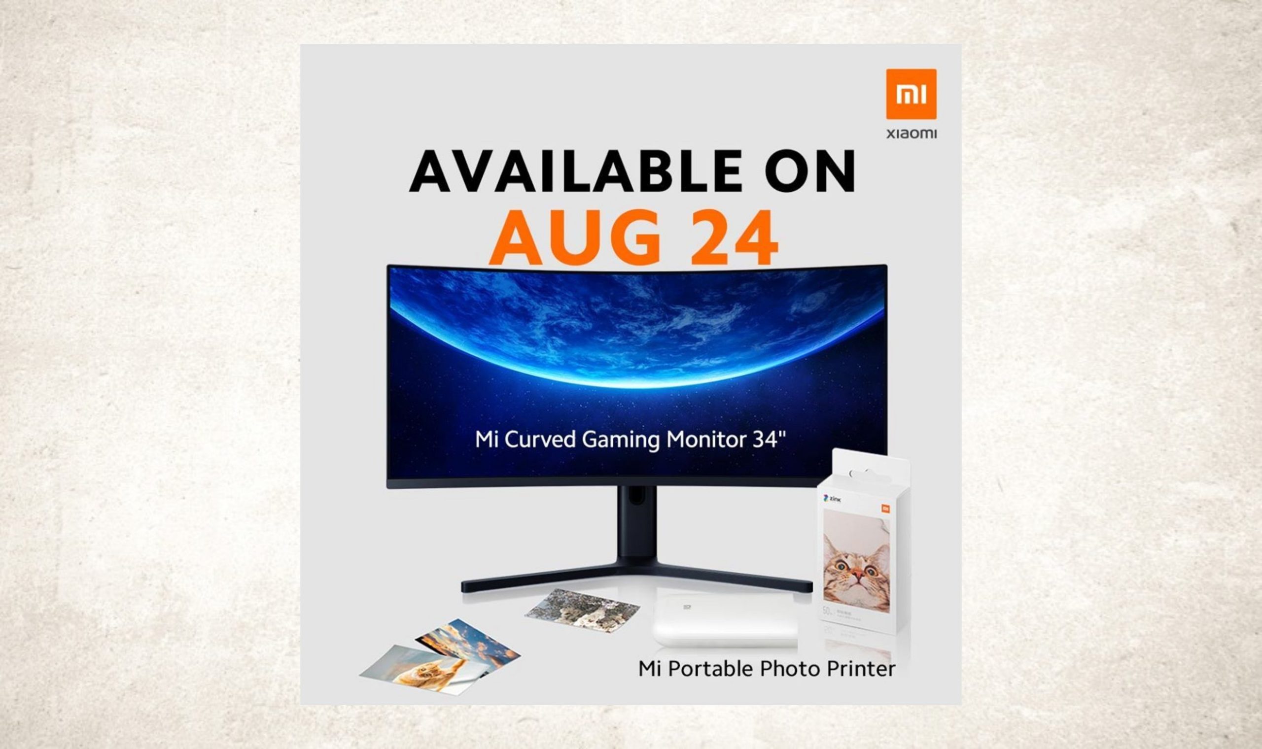 Xiaomi Mi Curved Gaming Monitor 34” and Mi Portable Photo Printer launching in Malaysia on August 24