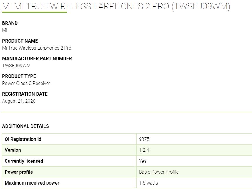 Mi True Wireless Earphones 2 Pro WPC
