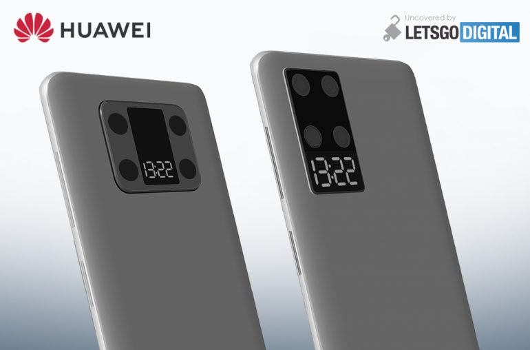 Huawei patents a smartphone design with a secondary display alongside camera module