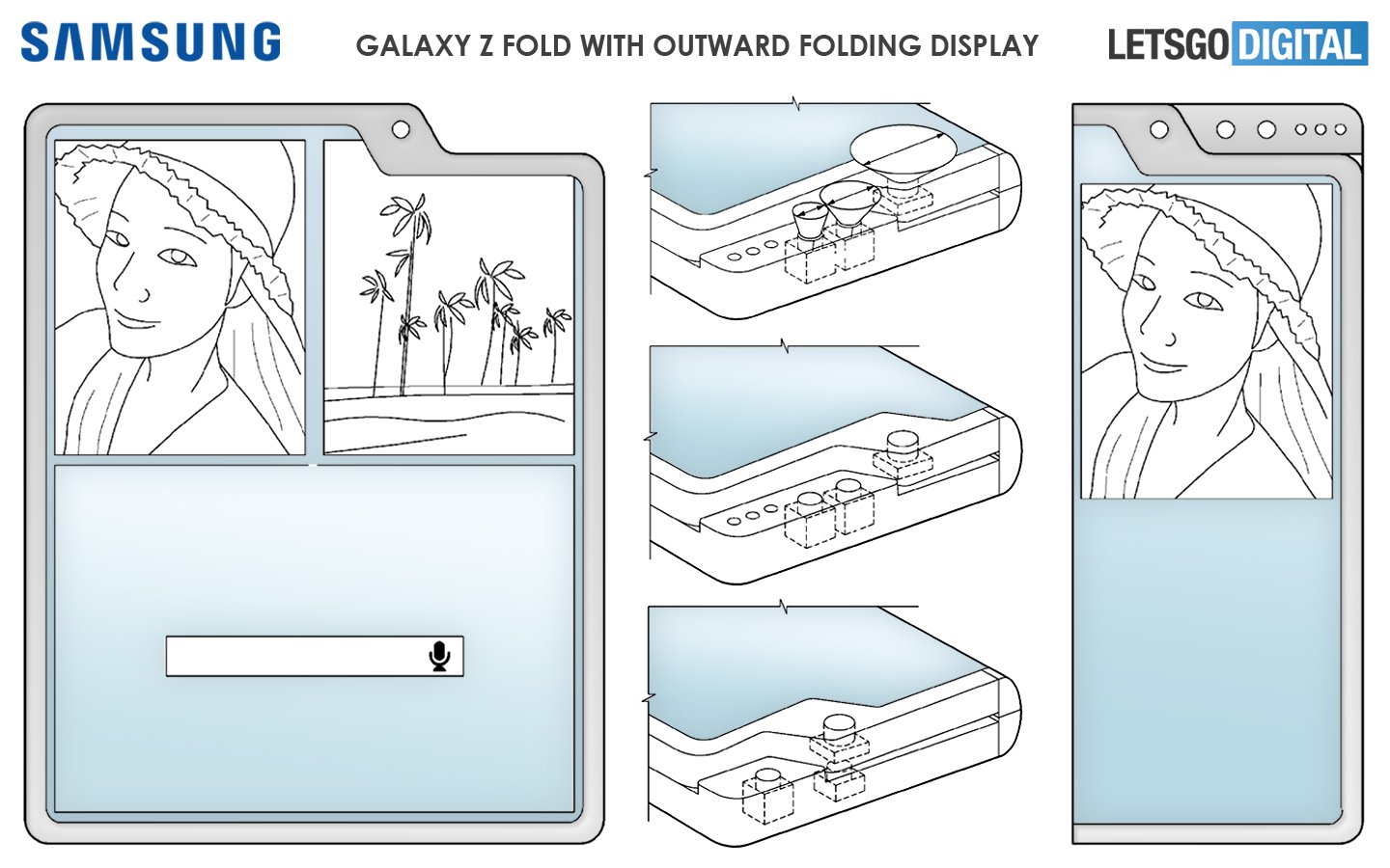 Samsung patents three foldable smartphone designs with cutout for inner cameras