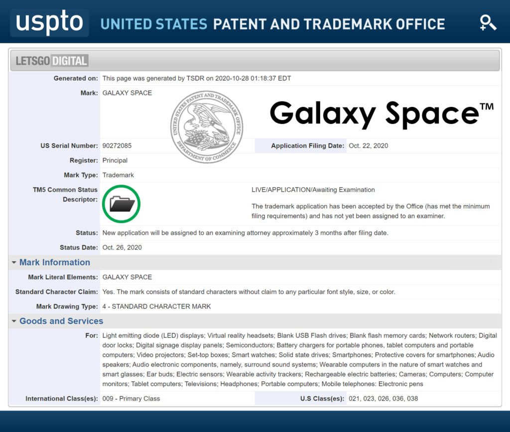 Samsung Galaxy Space Trademark