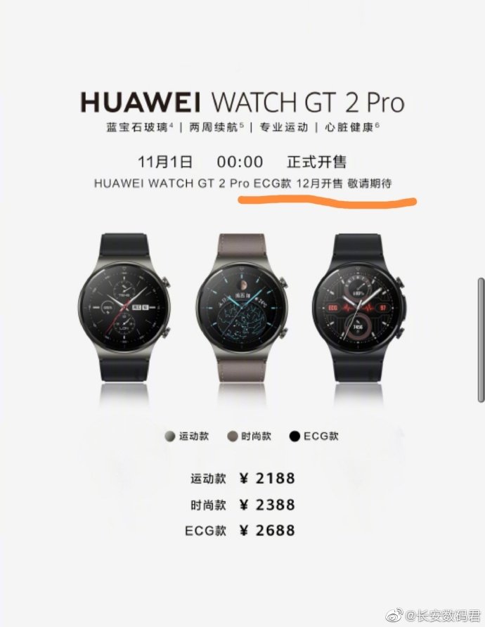 Huawei Watch GT 2 Pro with ECG support to launch in China on December 12
