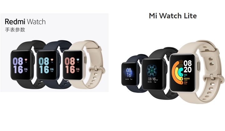 Xiaomi Mi Watch Lite versus Redmi Watch