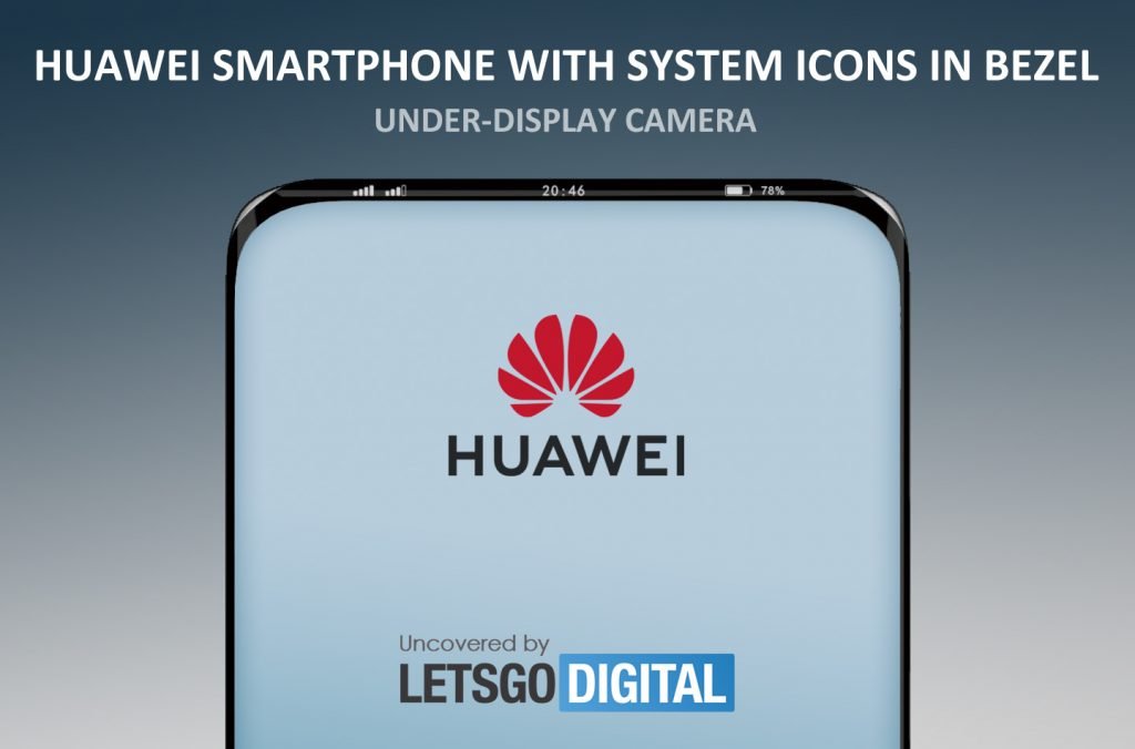 Huawei patents smartphone with under screen camera and bezel display